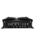 Nano-U16FL2V3 fanless mini PC rear I/O with dual 2.5GbE LAN, DisplayPort and dual HDMI