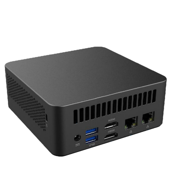 NUC-A3500L2 AMD Ryzen mini PC rear I/O with dual HDMI and dual LAN